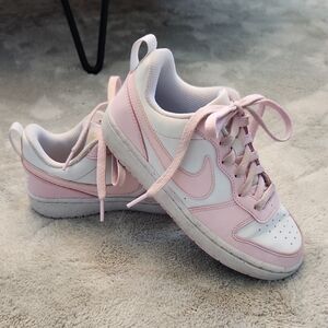 Nike Pink and White Classic Sneakers